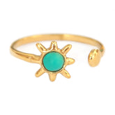 Goldring türkisfarbene Sonne